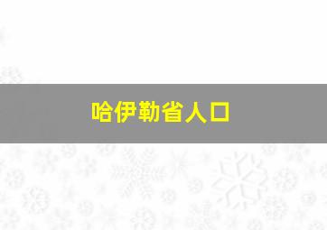 哈伊勒省人口