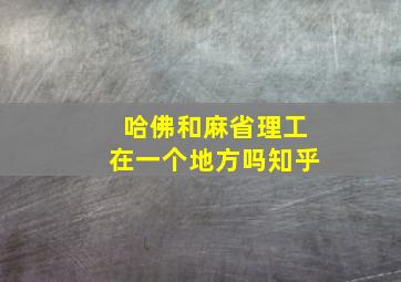 哈佛和麻省理工在一个地方吗知乎