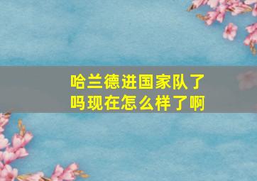 哈兰德进国家队了吗现在怎么样了啊