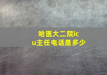 哈医大二院icu主任电话是多少