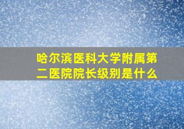 哈尔滨医科大学附属第二医院院长级别是什么