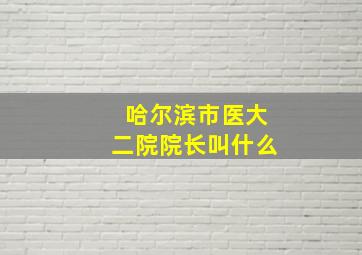 哈尔滨市医大二院院长叫什么