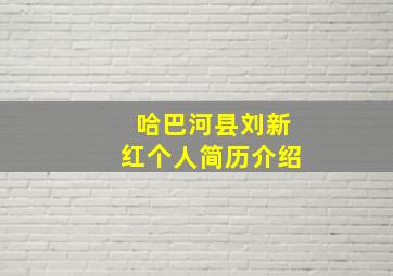 哈巴河县刘新红个人简历介绍