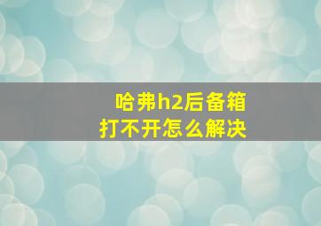 哈弗h2后备箱打不开怎么解决