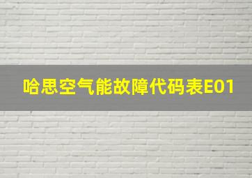 哈思空气能故障代码表E01