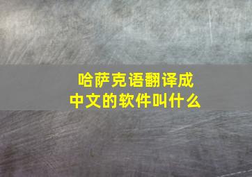 哈萨克语翻译成中文的软件叫什么