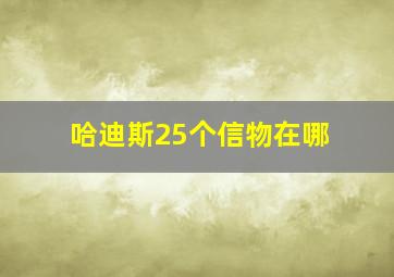 哈迪斯25个信物在哪