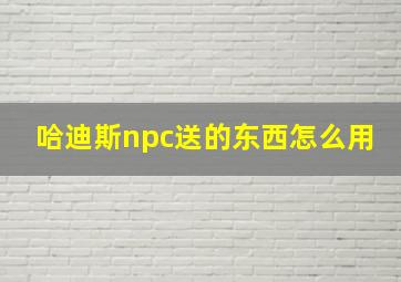 哈迪斯npc送的东西怎么用