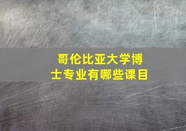 哥伦比亚大学博士专业有哪些课目