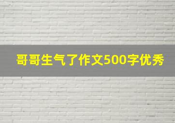 哥哥生气了作文500字优秀