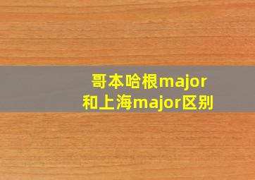 哥本哈根major和上海major区别