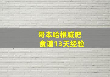 哥本哈根减肥食谱13天经验