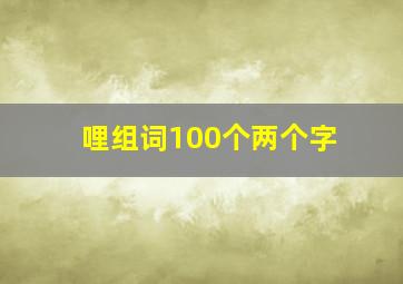 哩组词100个两个字