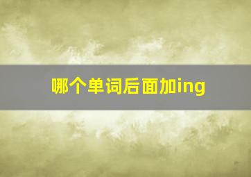 哪个单词后面加ing