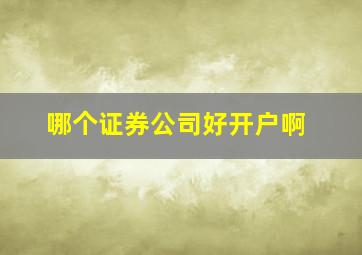 哪个证券公司好开户啊