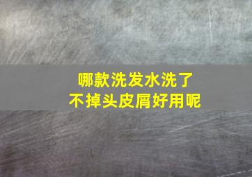 哪款洗发水洗了不掉头皮屑好用呢