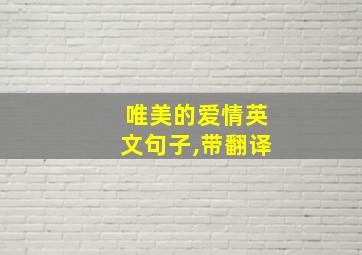 唯美的爱情英文句子,带翻译