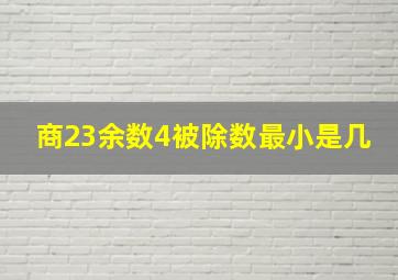 商23余数4被除数最小是几