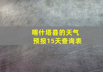 喀什塔县的天气预报15天查询表