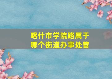 喀什市学院路属于哪个街道办事处管