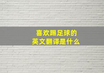 喜欢踢足球的英文翻译是什么