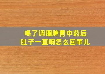 喝了调理脾胃中药后肚子一直响怎么回事儿