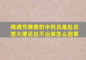 喝调节脾胃的中药总是肚总想大便还拉不出来怎么回事