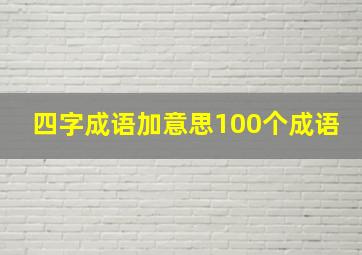 四字成语加意思100个成语