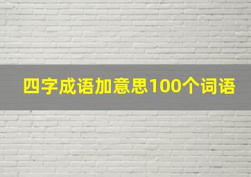 四字成语加意思100个词语