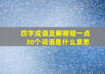 四字成语及解释短一点30个词语是什么意思