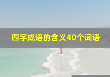 四字成语的含义40个词语