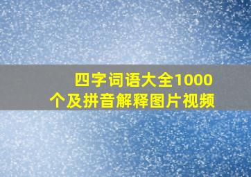 四字词语大全1000个及拼音解释图片视频