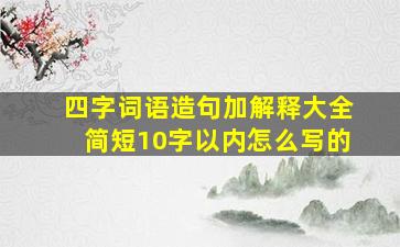 四字词语造句加解释大全简短10字以内怎么写的