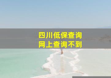 四川低保查询网上查询不到