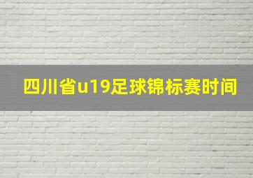 四川省u19足球锦标赛时间