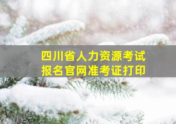 四川省人力资源考试报名官网准考证打印