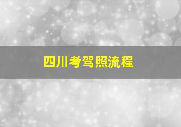 四川考驾照流程