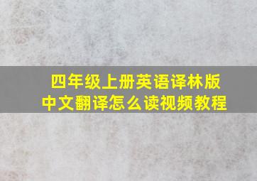 四年级上册英语译林版中文翻译怎么读视频教程