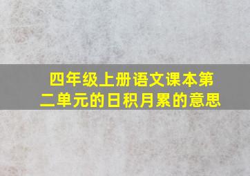 四年级上册语文课本第二单元的日积月累的意思