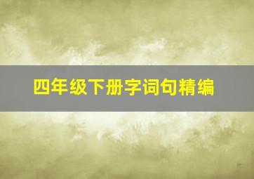 四年级下册字词句精编