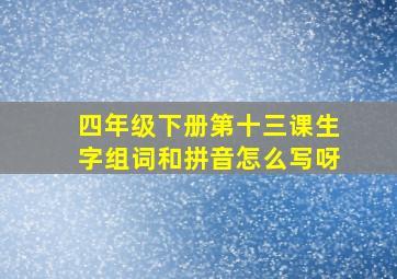 四年级下册第十三课生字组词和拼音怎么写呀