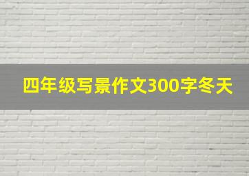 四年级写景作文300字冬天