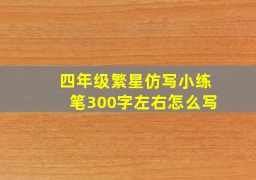 四年级繁星仿写小练笔300字左右怎么写