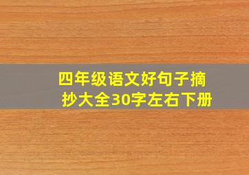 四年级语文好句子摘抄大全30字左右下册