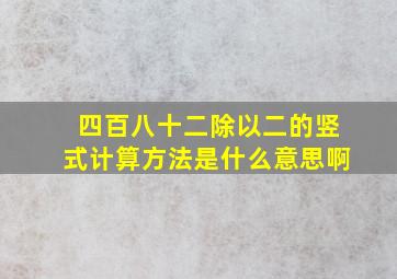 四百八十二除以二的竖式计算方法是什么意思啊