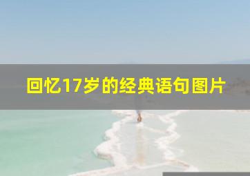 回忆17岁的经典语句图片