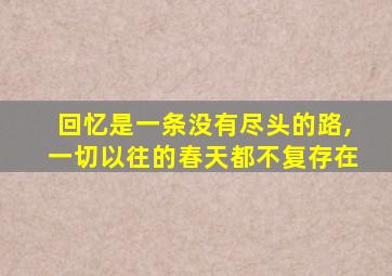 回忆是一条没有尽头的路,一切以往的春天都不复存在