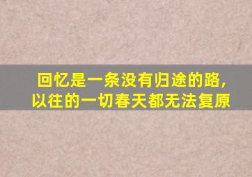 回忆是一条没有归途的路,以往的一切春天都无法复原