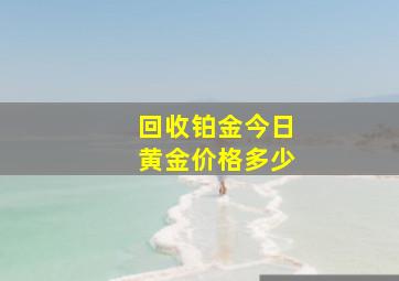 回收铂金今日黄金价格多少