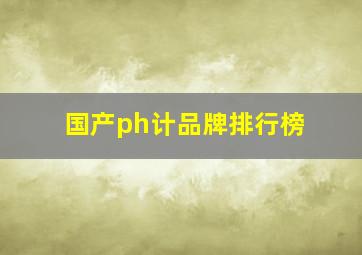 国产ph计品牌排行榜